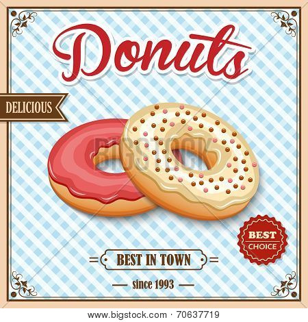 Donut retro poster