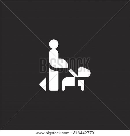 Guide Dog Icon. Guide Dog Icon Vector Flat Illustration For Graphic And Web Design Isolated On Black