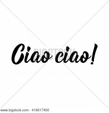 Ciao Ciao. Translation From Italian: Bye Bye. Lettering. Ink Illustration. Modern Brush Calligraphy 