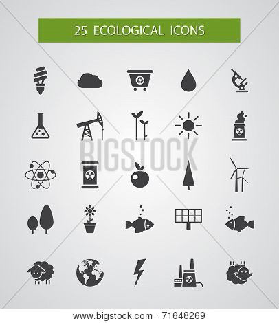 Modern flat design conceptual ecological icons