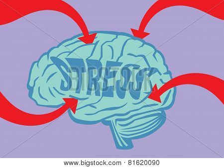 Stressed Out Brain Vector Illustration