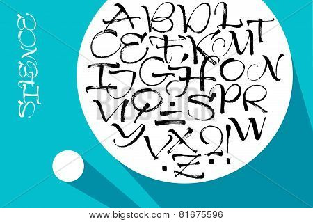 Vector alphabet. Hand drawn letters. Letters of the alphabet written with a brush