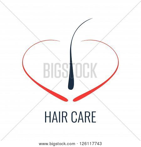 Hair care logo. Hair follicle icon. Hair bulb symbol. Hair medical diagnostics sign. Hair medical center poster. Hair loss treatment concept. Vector illustration.