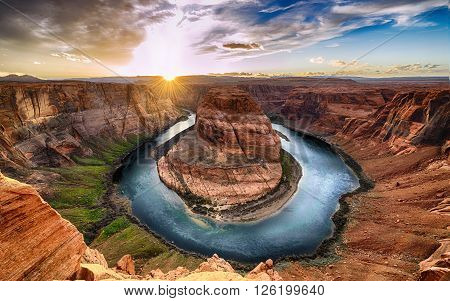 Sunset moment at Horseshoe bend Colorado River Grand Canyon National Park Arizona USA
** Note: Visible grain at 100%, best at smaller sizes