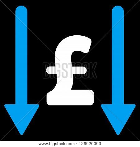 Receive Pound vector icon. Receive Pound icon symbol. Receive Pound icon image. Receive Pound icon picture. Receive Pound pictogram. Flat receive pound icon. Isolated receive pound icon graphic.