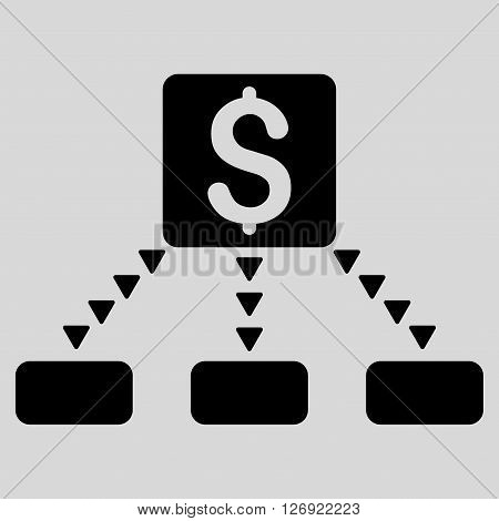 Cashout Scheme vector icon. Cashout Scheme icon symbol. Cashout Scheme icon image. Cashout Scheme icon picture. Cashout Scheme pictogram. Flat black cashout scheme icon.