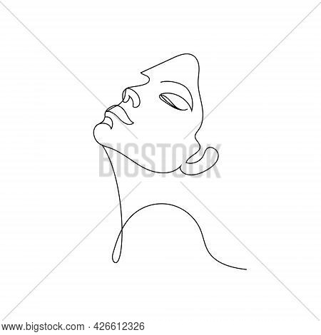 Vector Linear Face Art, Woman Portrait Continuous Line, Fashion Beauty Concept, Woman Minimalist, Il