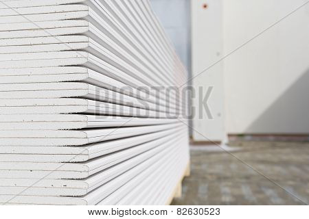 Stack Of Plasterboard Panels