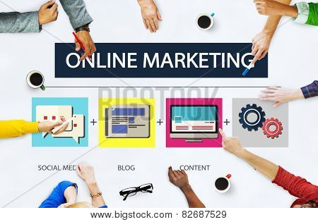 Online Marketing Business Content Strategy Target Concept