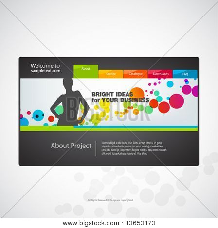 Ontwerpsjabloon website. Vector.