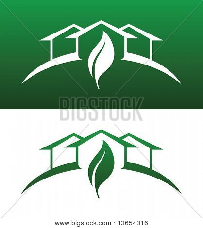 Green House Vector Both Solid and Reversed