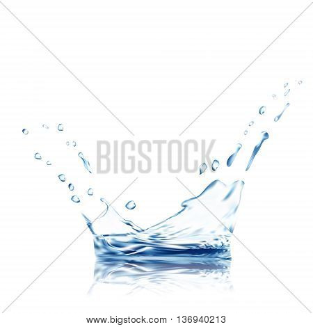 water vector. blue water splash isolated vector on white with water drops. 3d illustration. Water background. Water splash vector eps10