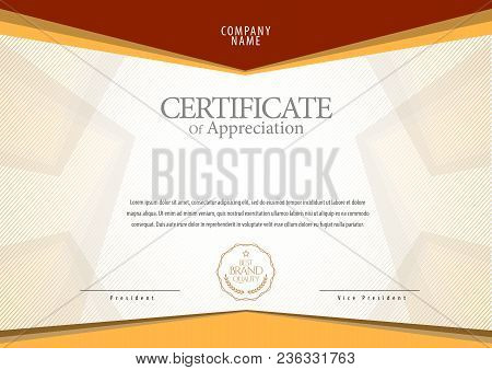 Certificate. Template Diploma Currency Border. Award Background Gift Voucher. Vector Illustration.