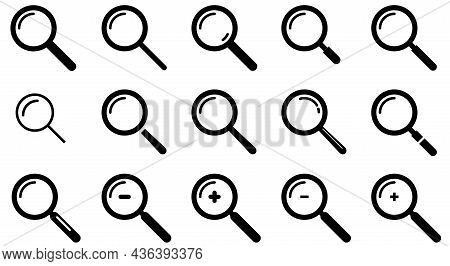 Magnifying Glass Icon, Magnifying Glass Vector With Reflection, Research Icon Symbol Illustration, U