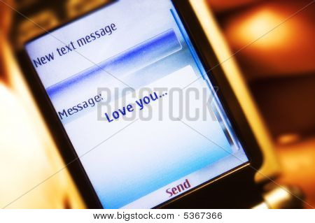 Messaggio SMS sul cellulare Close-up