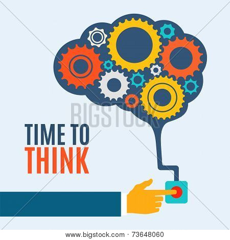 Time to think, creative brain idea concept, background