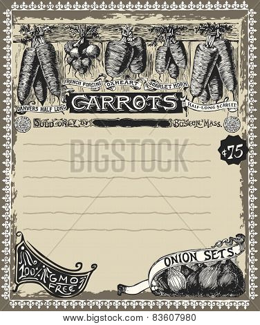 Greengrocer - Vintage Carrots Advertising