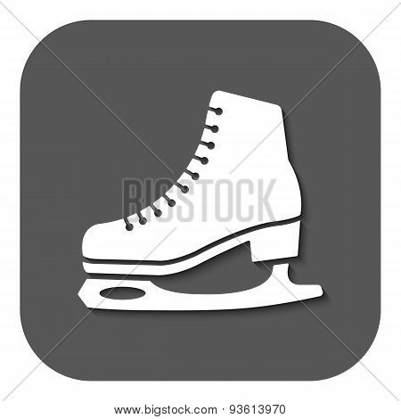 The Skates Icon. Figure Skates Symbol. Flat