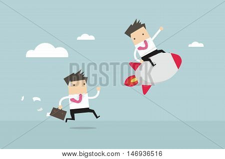 Business man competition. Competitive advantage. vector illustration