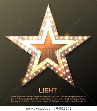 Star retro light banner.