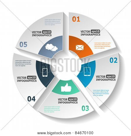 Modern circle infographics for e-business, diagrams, charts, web sites, mobile applications, banners, corporate brochures, book covers, layouts, presentations etc. Vector eps10 illustration