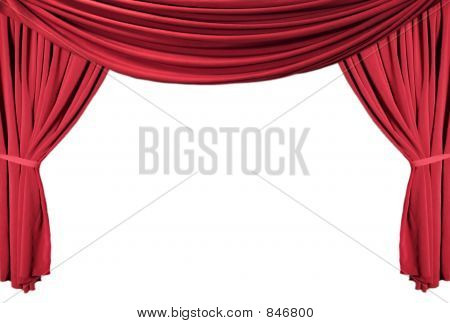 Red Draped Theater Curtains Series 1