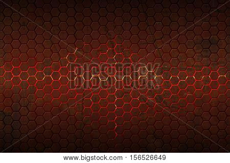 hexagon background with real texture. 3d illustration.