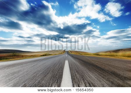 Country Road with Motion Blur