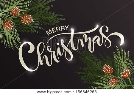 Merry Christmas And Happy New Year 2017 Greeting Card. Eps 10 Vector Illustration