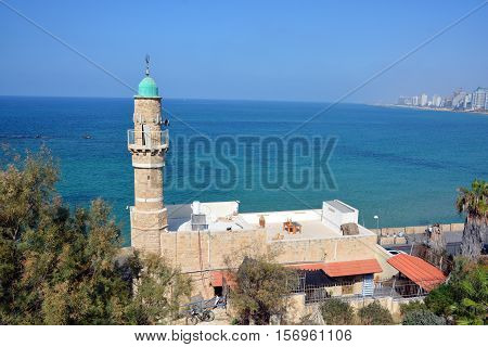 JAFFA ISRAEL 05 11 16: Al-Bahr Mosque or Masjid al-Bahr, meaning in all languages The Sea Mosque, is the oldest extant mosque in Jaffa, Israel.