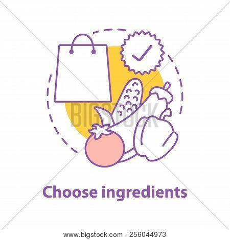 Choosing Ingredients Concept Icon. Grocery Shop Idea Thin Line Illustration. Doing Purchases. Shoppi