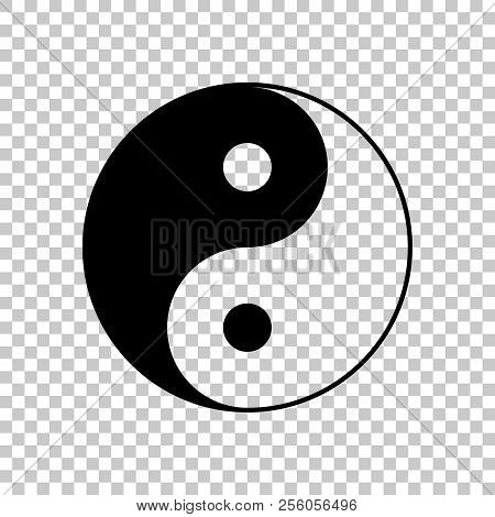 Yin Yan Symbol. On Transparent Background. Black Object