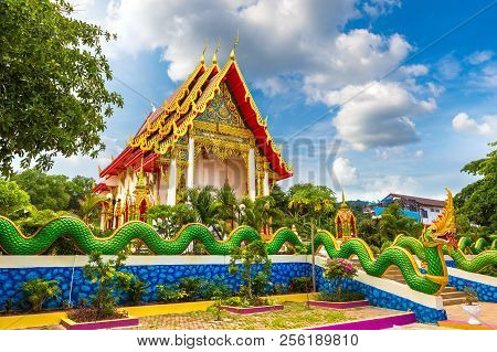 Karon Temple At Phuket In Thailand In A Summer Day