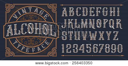 Vintage Decorative Font In Western Style On The Dark Background