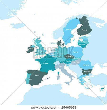 El mapa de la Unión Europea