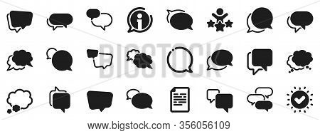 Social Media Message, Comic Bubbles And Chat. Speech Bubbles Icons. Think Sticker, Comment Speech An