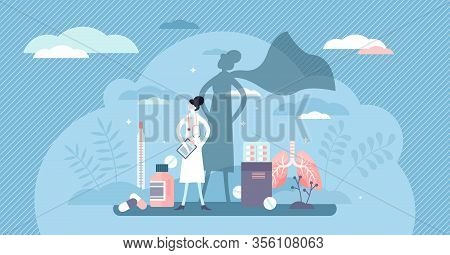 Nurse Super Hero Concept, Flat Tiny Person Vector Illustration. Health Care Medical Crisis Volunteer