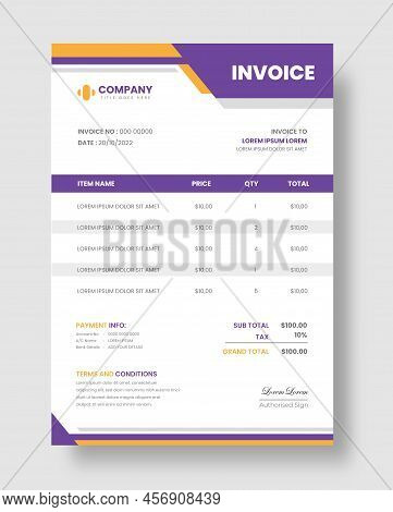 Corporate Modern Minimal Business Invoice Form Template. Invoicing Quotes, Money Bill, Tax Form, Pay