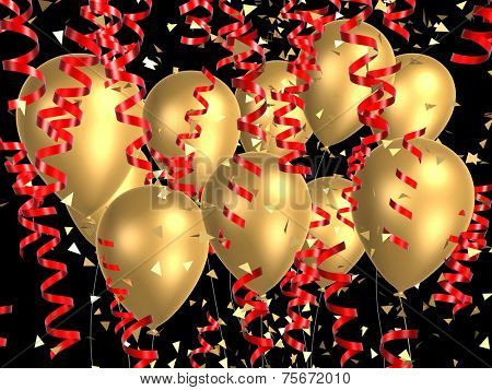 golden balloons