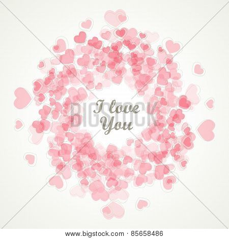 Valentines Day - Vector Retro Card - Love You