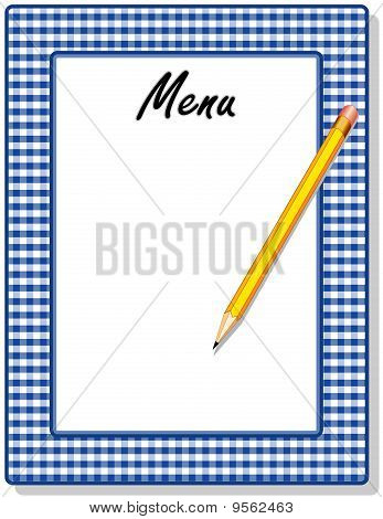 Menu, blauwe pastel