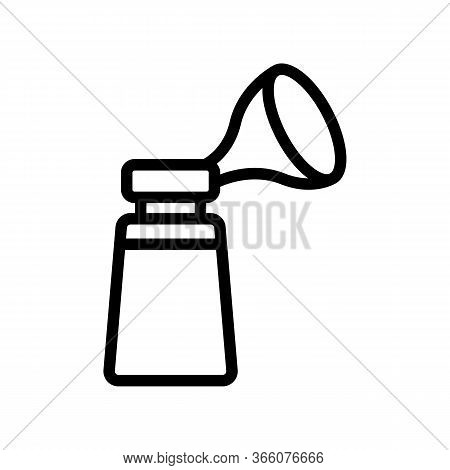 Mechanical Suction Cup With Breast Pump Icon Vector. Mechanical Suction Cup With Breast Pump Sign. I