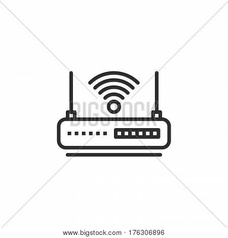 WIFI router line icon outline vector sign linear pictogram isolated on white. Internet hotspot symbol logo illustration