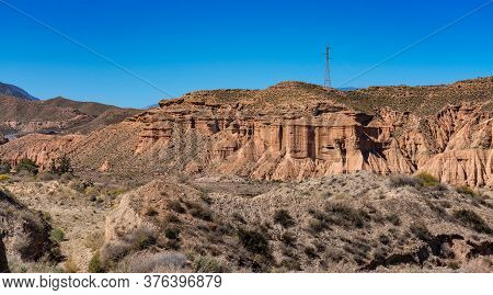 Tabernas Desert, In Spanish Desierto De Tabernas, Andalusia. Europe Only Desert. Almeria, Andalusia 