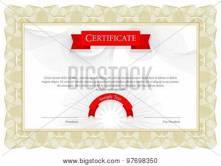 Modern Certificate. Template Diplomas, Currency. Vector