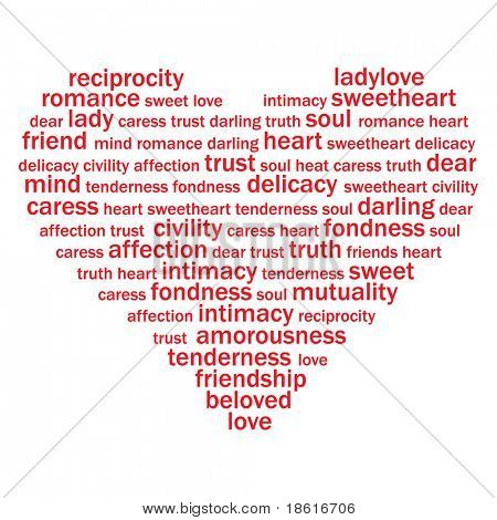 Valentine heart from sweet love words