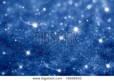 dark blue stars and glitter sparkles background , super macro shot, shallow DOF