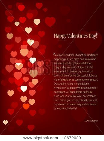 Vector background de la Saint-Valentin au cœur et de la place pour le texte.