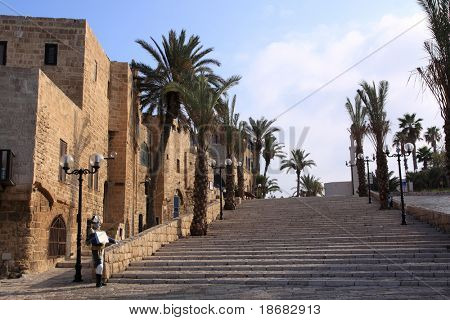 The old streets of Jaffa at early light, Tel Aviv, Israel