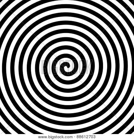 Black and white hypnosis spiral. Vector.